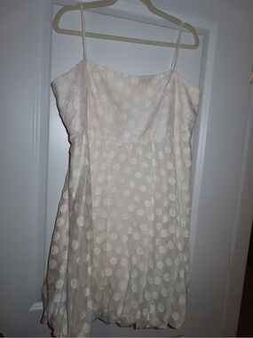 Sachin + Babi Cream Polka Dot Spaghetti Strap Dress